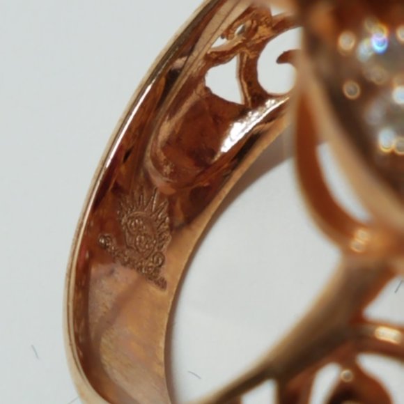 Angelique De Paris Women's Gold Plated Set of Long Red Earrings and Ring Size 6 - Picture 10 of 16